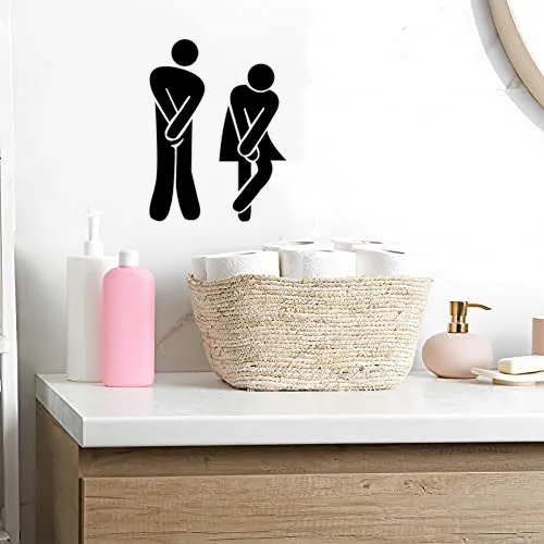 Removable Man Woman Washroom Toilet Bathroom WC Sign, OYEFLY Door Accessories Wall Sticker Home Decor for Kids Living Room Home
