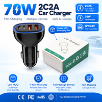 HNT 78W Tipe-c USB C 4 in 1 Pengisi Daya Mobil PD Pengisi Daya Cepat USB Mobil untuk Ponsel Ios Android dan Semua Perangkat USB