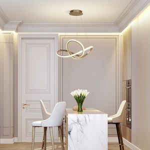 Lampu Gantung LED Aluminium Modern Bentuk Lingkaran Minimalis untuk Ruang Tamu, Kamar Tidur, Lampu Chandelier, Perlengkapan Lampu Ruang Makan Dalam Ruangan - Product Image 1