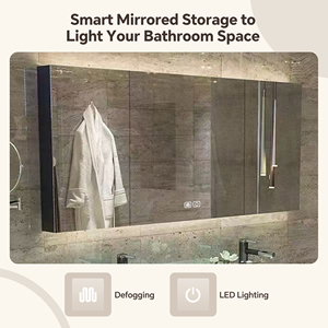 Mueble de <span class=keywords><strong>Baño</strong></span> <span class=keywords><strong>con</strong></span> Lavabo Individual/Doble de 36-92 Pulgadas, Mueble de <span class=keywords><strong>Baño</strong></span> Moderno <span class=keywords><strong>con</strong></span> <span class=keywords><strong>Espejo</strong></span> Inteligente - Product Image 4