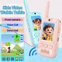 Çocuklar için Video Görüntülü Telsiz Hediye Seti 2'li Paket HD Görüntülü İnterkom Şarj Edilebilir Karikatür Ses Değiştirici Tek Tıkla Arama Çocuk Telsizi