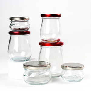 Botol penyimpanan Yogurt, disegel 100ml 200ml 250ml 300ml 380ml kaca bulat makanan penutup sarang burung puding jeli dengan tutup - Product Image 6