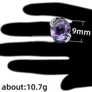 Anillo morado clásico para mujer, estilo europeo, joyería elegante para el dedo, regalo para fiesta o cita diaria - Product Image 5