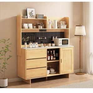 Buffet Rosegia <span class=keywords><strong>Z506</strong></span> au design japonais, style nordique, en bois massif, pour salle à manger, avec une capacité de rangement de plus de 5 pieds cubes - Product Image 4