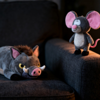 Jouet à mâcher couineur pour chien en peluche de 11,5 pouces, interactif, souple et câlin, en forme de cochon, sanglier ou souris