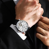 Montre mécanique de luxe pour homme |   Tourbillon Lumineux |   Résistant à l'eau |   Style professionnel |   Cadran à pièces de monnaie |   Charme en alliage d'acier inoxydable