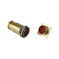 Conector multipin Longli IP54 impermeable de la serie PC, con carcasa de aluminio mini circular, brida de latón plateada, montaje en panel, M5 M8