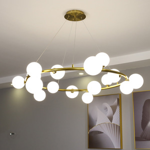 Minimalist Modern Gold Circular Chandelier Led <b>Light</b> Round Design For Living Room <b>Dining</b> Room Bedroom Nordic Style Luxury - Product Image 4