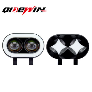 Motorcycle LED External <b>Spotlight</b> With Angel Eye Halo Dual Beam Strobe 12-80V IP67 Waterproof For Electric Vehicle Headlight - Product Image 3