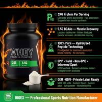 Poudre de protéines isolées naturelles Biolex avec BCAA pour la récupération musculaire maigre, absorption rapide, compatible végétalien, fabricant OEM en vrac