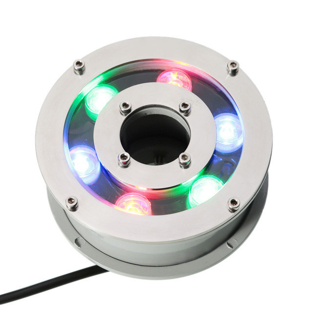 SS316 SS304 lampada subacquea in acciaio inossidabile per fontane IP68 RGB Ring LED Fountain Light