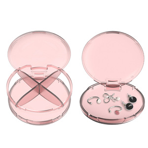 Boîte de rangement de bijoux miniature personnalisée avec quatre compartiments, organisateur de voyage transparent, étanche et scellé pour le camping en plein air - Product Image 2