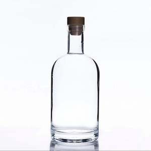 Nuevo diseño botella de <span class=keywords><strong>licor</strong></span> escarcha transparente vacío personalizado vino <span class=keywords><strong>arroz</strong></span> vino hombro redondo mulit-tamaño tapa de corcho botella de vidrio - Product Image 1