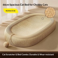 Griffoir incliné pour chat en gros avec coussin intérieur remplaçable, rampe à griffer pour chat en carton ondulé, faible MOQ, emballage personnalisé