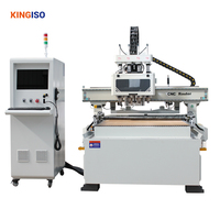 Routeur CNC pour meubles KINGISO, broche ATC 6KW, NC Studio, machine de traitement de panneaux de meubles avec lame de scie verticale