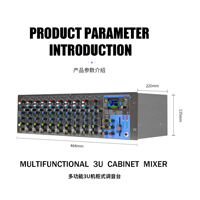 Mélangeur en métal professionnel QX12 12 canaux monté en rack avec console audio analogique à effets intégrés