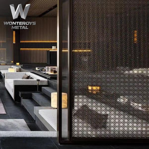 Paravents <span class=keywords><strong>de</strong></span> séparation <span class=keywords><strong>de</strong></span> pièce en acier inoxydable 304, design moderne robuste et personnalisé, pour hôtels, villas et restaurants - Product Image 3