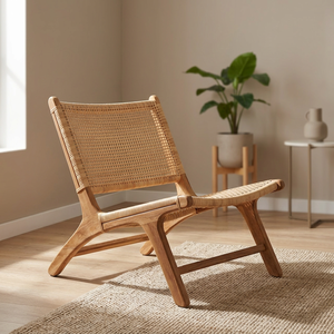 Chaises longues de jardin en teck et en rotin pour se détendre, meubles d'extérieur - Product Image 3