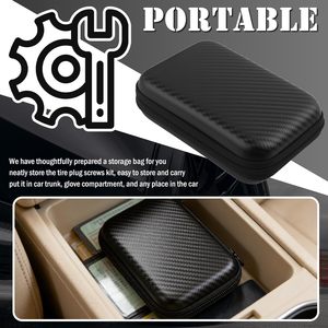ערכת תיקון צמיגים 100 יחידות, ללא צורך בהסרת צמיג, ערכת תיקון דופן צמיג, כלים לתיקון פנצ'רים ותיק אחסון נייד - Product Image 4