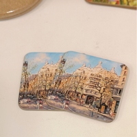 Sous-verres personnalisés en MDF pas chers, ensemble de sous-verres carrés en bois dur avec support en liège, tapis et dessous de verre imperméables