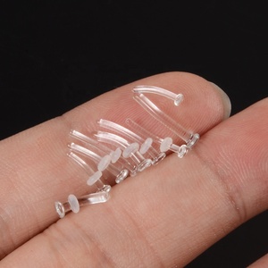 Trang sức mới về: khuyên mũi, khuyên vành tai, khuyên rốn bằng thủy tinh, không gây dị ứng, trong suốt, cong, dành cho sụn vành tai, tragus, daith. - Product Image 5