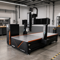 Routeur CNC 3 axes à cadre tubulaire carré épaissi RC, adapté aux usines de composites pour l'usinage de fibres de carbone et de fibres de verre