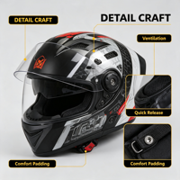 Casque de moto modulable à visière relevable, coque en ABS, haut-parleur Bluetooth intégré, poches