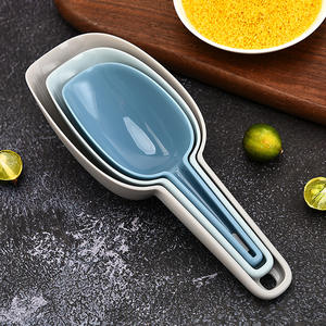 Juego de cucharas medidoras multiusos modernas, 3 piezas, herramienta de cocina de plástico PP para harina, palomitas de maíz, hielo, con mango - Product Image 4