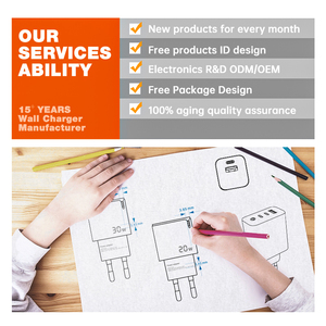 טעינה מהירה 45W GaN PD מטען USB C עבור 13 Pro 12 11 8 7 מתאם מתח האיחוד האירופי בריטניה ארה""ב תקע PD טעינה סוג C כבל - Product Image 6