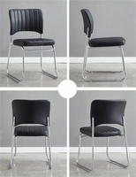 Chaise de réunion empilable à cadre métallique très vendue / Chaise de formation Chaise de bureau à domicile pour salle de conférence