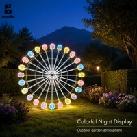 Éclairage LED 3D pour parc d'attractions extérieur sur le thème du jardin, Grande Roue RGB, Éclairage paysager IP65, Motif de vacances