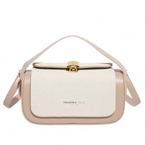 Bolso de mano de piel sintética con estampado de paja para mujer, bandolera de lujo, color puro, 2024 - Product Image 1