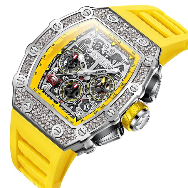 ONOLA 6826D Factory Wholesale Superior Ready Made Ready to Ship in Stock Low Price Men Watch Rubber Strap