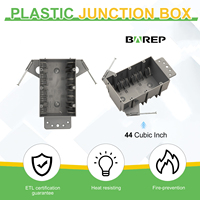 Boîtier de jonction électrique en PVC BAREP SN44X à 3 modules, homologué ETLus, conforme UL 514C, à fixation par clouage, nouveau, gris, pour interrupteur et prise murale