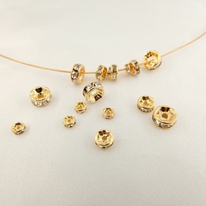 뜨거운 판매 1000 pcs/bag 4mm-<span class=keywords><strong>10mm</strong></span> 실버 골드 라인 석 Rondelle 스페이서 비즈 DIY 보석 만들기 - Product Image 6