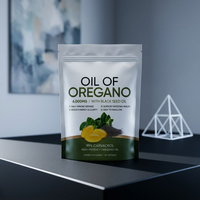 Capsules de gélules molles personnalisées en gros (180 gélules) : Huile d'origan, Huile de graines noires, Huile d'olive – Complément immunitaire pour adultes (2 gélules)