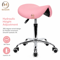 Tabouret de barbier mobile en métal Mason S-105 à dossier haut pour salon de beauté, usage commercial, design moderne