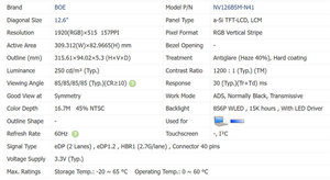 Pantalla LCD TFT <span class=keywords><strong>NV126B5M</strong></span>-<span class=keywords><strong>N41</strong></span> BOE de 12.6 Pulgadas, 1920x515, 250nits, 60Hz, Interfaz EDP, Pantalla de Barra con Placa Controladora - Product Image 5