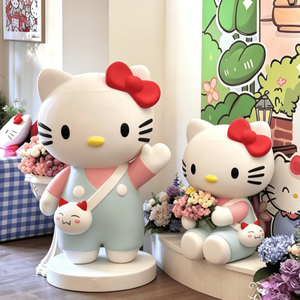 Escultura de Hello <span class=keywords><strong>Kitty</strong></span> de Fibra de Vidrio Personalizada de Fábrica, Impermeable, Tamaño Real, Estatua de Dibujos Animados de Sanrio para Centros Comerciales y Adornos de Eventos - Product Image 3