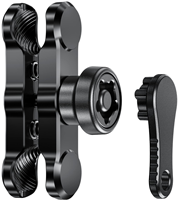 Support de téléphone pour vélo et moto en alliage d'aluminium antivol, usiné par CNC, avec double bras articulé et fixation RAM