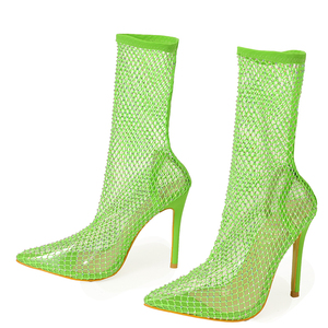 Zapatos de Mujer de Tacón Alto, Talla Grande, con Malla y Pedrería, para Invierno, Estilo Moderno, para Salir de Noche, Tendencia 2022 - Product Image 5