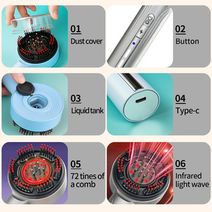 XBH Peine Masajeador Eléctrico Vibratorio para Cuero Cabelludo con Guía Líquida, Aplicador de Aceite Esencial para el Crecimiento <span class=keywords><strong>del</strong></span> <span class=keywords><strong>Cabello</strong></span>, <span class=keywords><strong>Cepillo</strong></span> Anticaída y Estimulante <span class=keywords><strong>del</strong></span> Crecimiento Capilar - Product Image 3