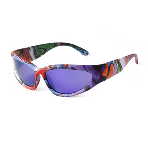 แว่นตากันแดดสุดอินเทรนด์, แว่นตารูปไข่แนวล้ำสมัยแว่นกันแดด Y2K แว่นกันแดดสำหรับผู้หญิงผู้ชายกีฬาแว่นตาหลากสี - Product Image 4