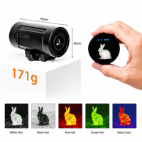 Monoculaire thermique portable 256x192, objectif 9,7 mm, 50 Hz, portée de détection 500 m, écran 1,66 pouces, étanche IP66, tactique, chasse, extérieur
