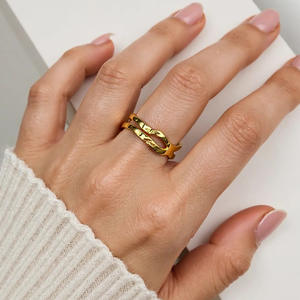 Stainless Steel <b>Ring</b> Adjustable Opening Cross Shape Unisex Fashion Jewelry Gift - Product Image 1