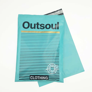 Gold Foil Printed Matte Teal Poly Mailers - Custom Green Blue Shipping Envelopes with Logo Delivery Bags for Clothes - Product Image 4