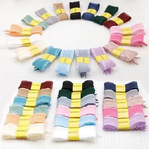 Lacets personnalisés en organza plissé de 4 cm de large, lacets en nylon translucides en satin pour baskets femme, ruban décoratif DIY, vente en gros - Product Image 1