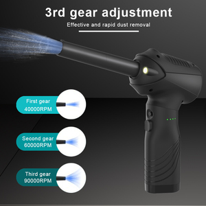 Souffleur d'air sans fil pour le nettoyage, moteur sans balais en plastique noir, haute vitesse, collecteur de poussière monté sur voiture - Product Image 4