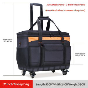 Grande sacoche multifonctionnelle en tissu Oxford pour électricien, sac à outils en toile à roulettes et bandoulière - Product Image 4