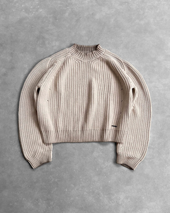 Maglione Vintage a Collo Alto in Maglia a Coste Lavata da Uomo, Pullover Personalizzato ODM con Spalle Cadenti per lo Street Style - Product Image 6
